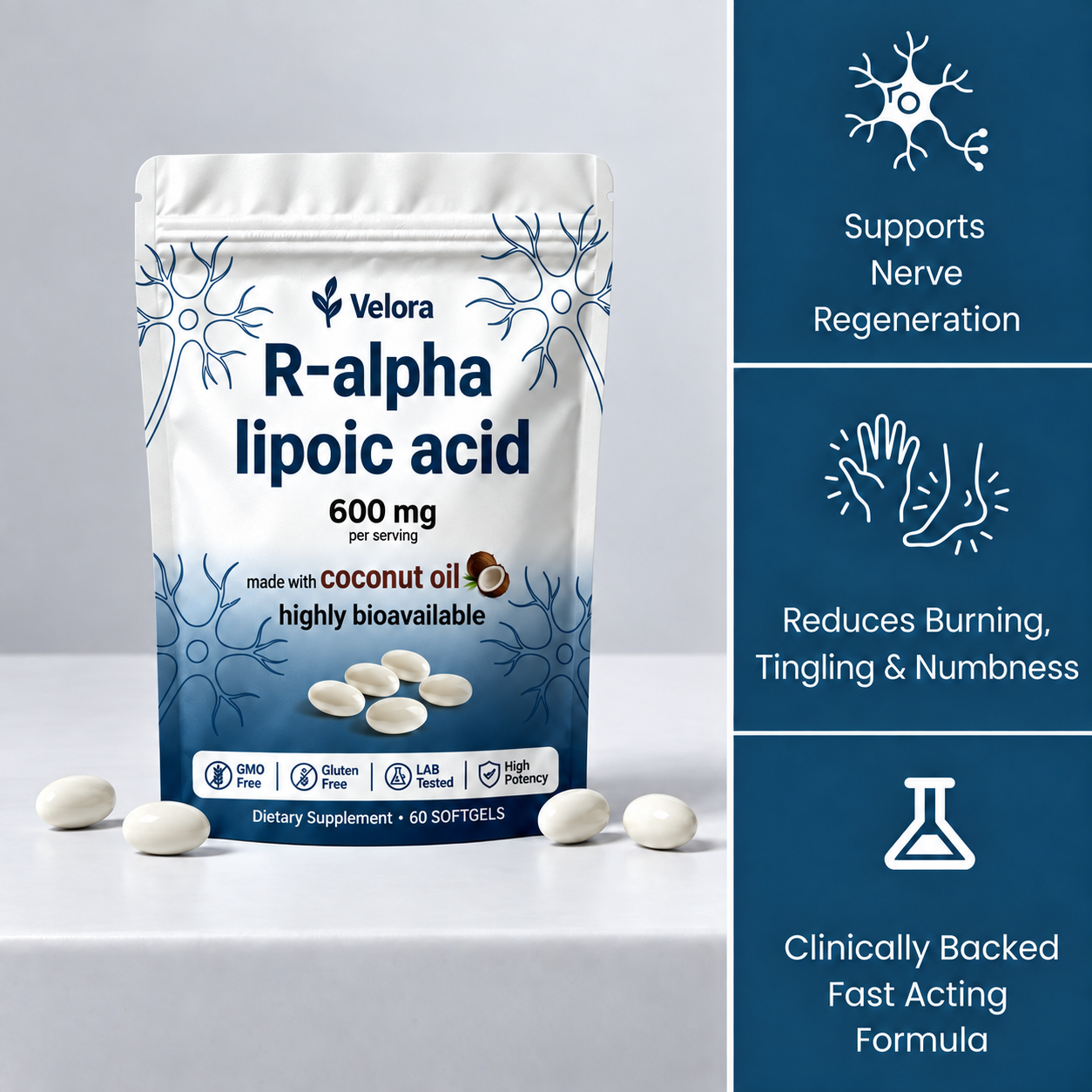 Official ELORYA R-Alpha Lipoic Acid Softgel